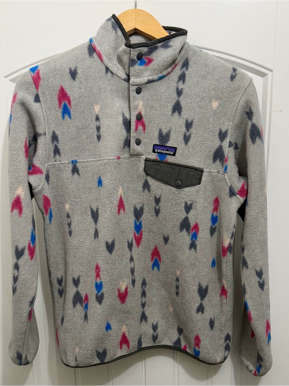 Patagonia Women’s Synchilla Snap-T ARROWS PRINT Fleece Pullover Size Small 25455